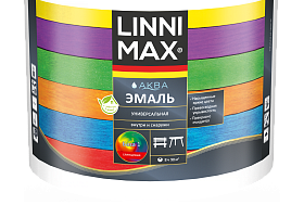 Эмаль водоразбавляемая акриловая Linnimax Аква для внутренних и наружных работ глянцевая, база 1